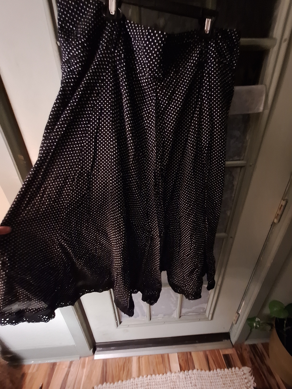 Cato Black with White Polka Dot Midi Skirt